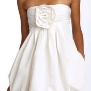 Bcbg strapless cream wedding dress